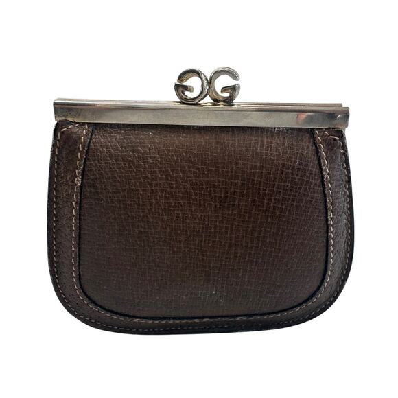 Gucci GG Kiss Lock Leather Coin Pouch -Great Vintage Gucci Find! - Picture 11 of 16